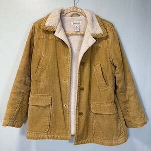 Westbound VTG Mens Corduroy Sherpa Lined Jacket Tan Brown Chore  Workwear Coat M